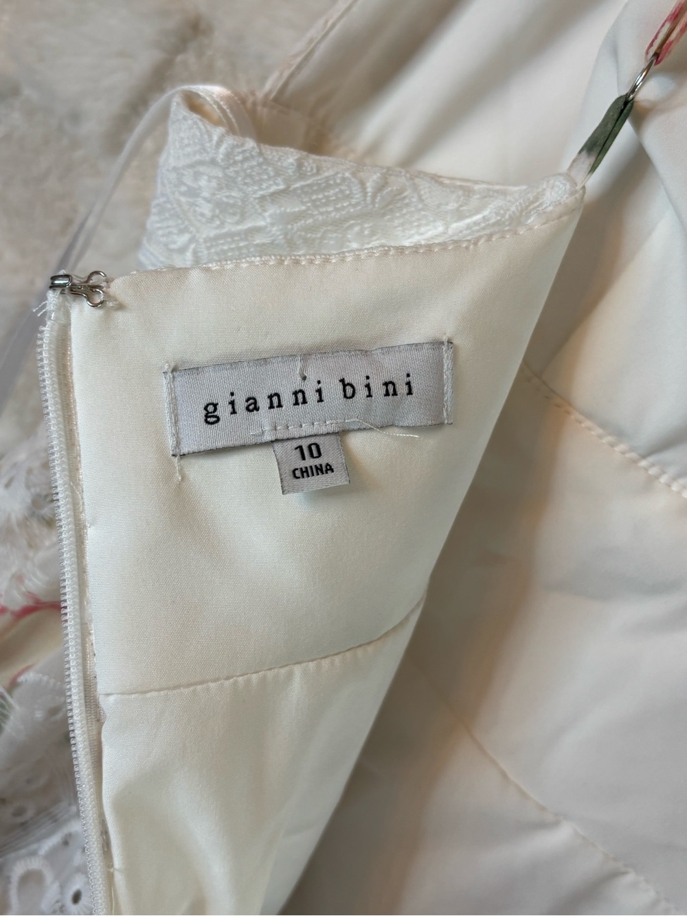 Giani Binni Moditi Floral Chiffon Midi Dress in Soft Ivory and Pink Size 10 - Picture 7 of 9